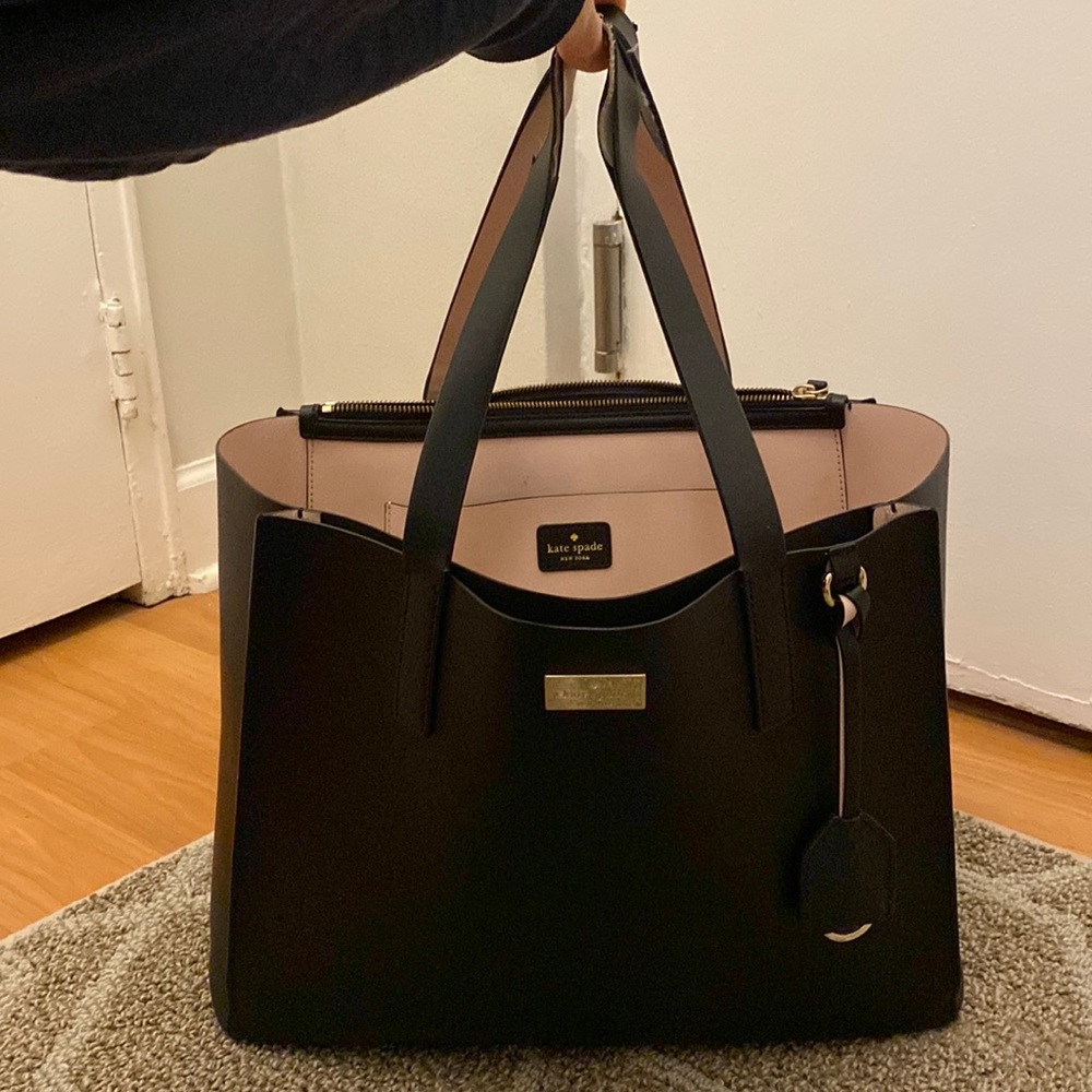 Black kate spade tote bag